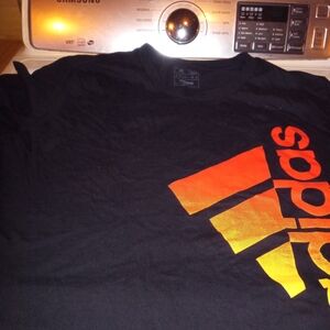adidas Black Tee with Orange and Yellow Logo